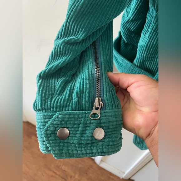 Free People Slouchy Corduroy Dolman Moto Jacket Belted Zip Cuff Buckle - Picture 6 of 10